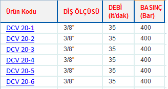 DCV 20 MONOBLOK KUMANDALAR